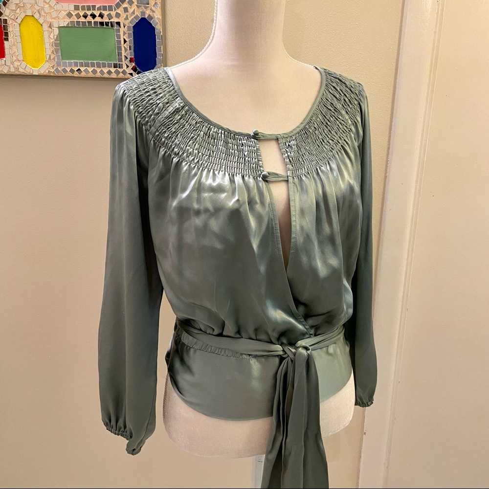 ✨NWOT BCBGMAXAZRIA 100% Silk Wrap Top